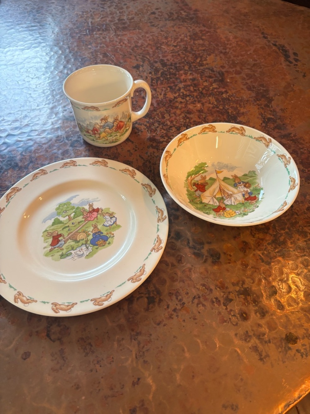 Royal Doulton Cream Kids' Dinnerware Set with Multicolor Storybook Camp Scenes